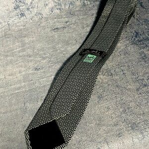 Authentic Hermès Grey Chaine d'Ancre Print 100% Silk Tie !5261 MA